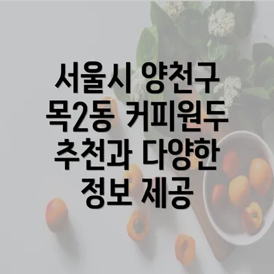 서울시 양천구 목2동 커피원두 추천과 다양한 정보 제공