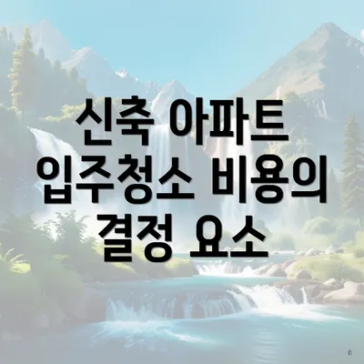 신축 아파트 입주청소 비용의 결정 요소