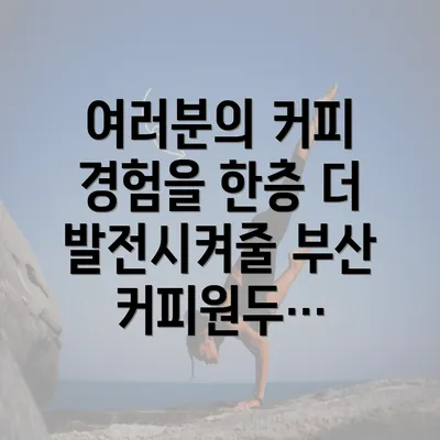 여러분의 커피 경험을 한층 더 발전시켜줄 부산 커피원두…