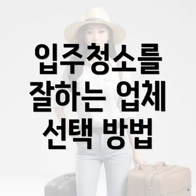 입주청소를 잘하는 업체 선택 방법