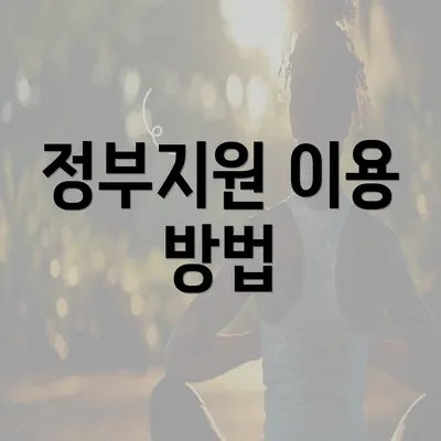 정부지원 이용 방법