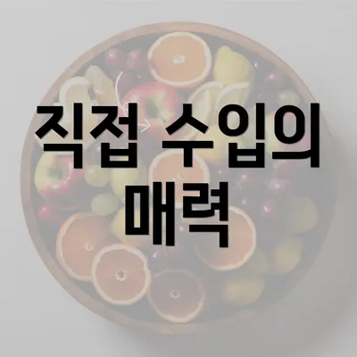 직접 수입의 매력