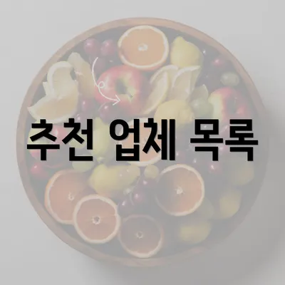 추천 업체 목록