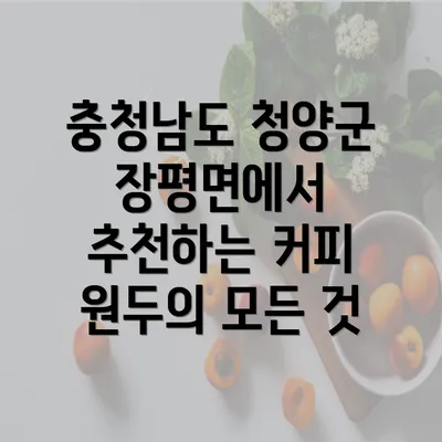 충청남도 청양군 장평면에서 추천하는 커피 원두의 모든 것