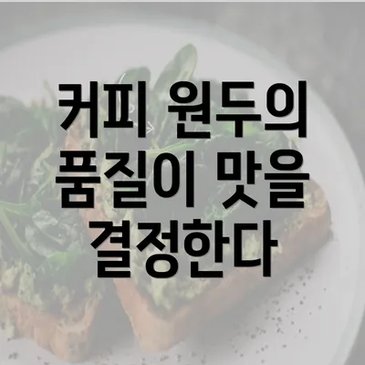 커피 원두의 품질이 맛을 결정한다