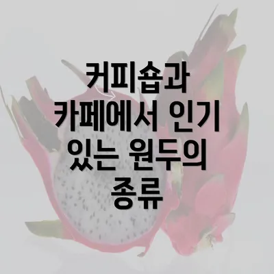 커피숍과 카페에서 인기 있는 원두의 종류