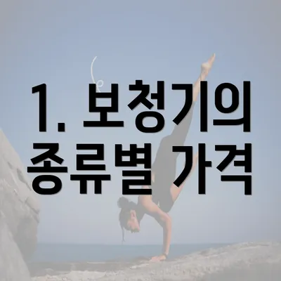 1. 보청기의 종류별 가격