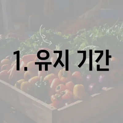 1. 유지 기간