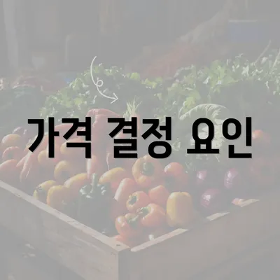 가격 결정 요인