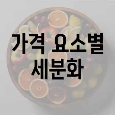 가격 요소별 세분화
