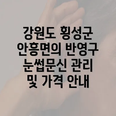 강원도 횡성군 안흥면의 반영구 눈썹문신 관리 및 가격 안내