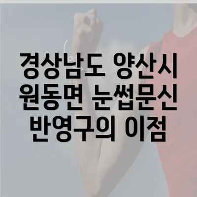 경상남도 양산시 원동면 눈썹문신 반영구의 이점