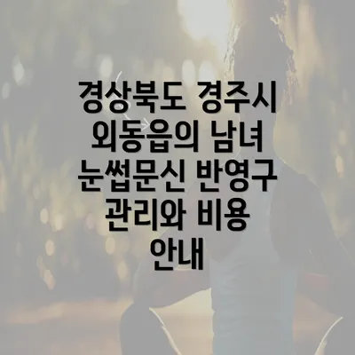 경상북도 경주시 외동읍의 남녀 눈썹문신 반영구 관리와 비용 안내