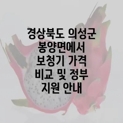 경상북도 의성군 봉양면에서 보청기 가격 비교 및 정부 지원 안내