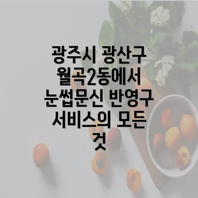 광주시 광산구 월곡2동에서 눈썹문신 반영구 서비스의 모든 것