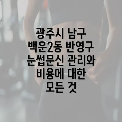 광주시 남구 백운2동 반영구 눈썹문신 관리와 비용에 대한 모든 것