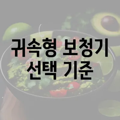 귀속형 보청기 선택 기준