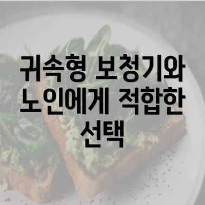 귀속형 보청기와 노인에게 적합한 선택