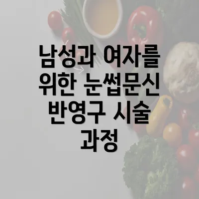 남성과 여자를 위한 눈썹문신 반영구 시술 과정