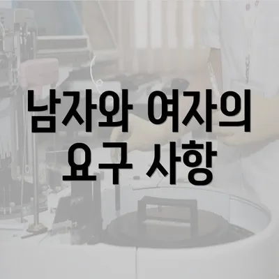 남자와 여자의 요구 사항