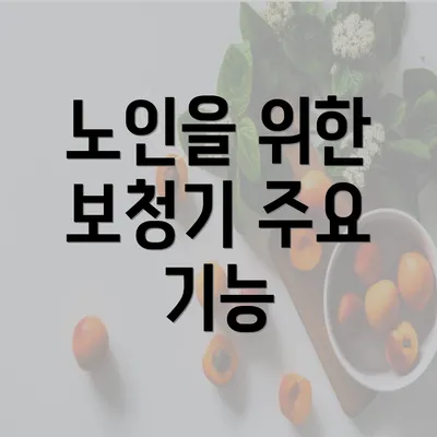 노인을 위한 보청기 주요 기능