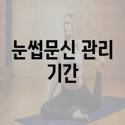 눈썹문신 관리 기간