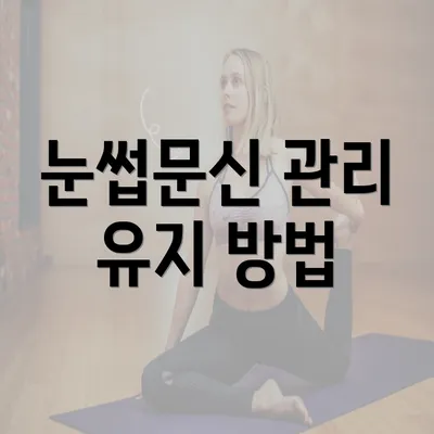 눈썹문신 관리 유지 방법