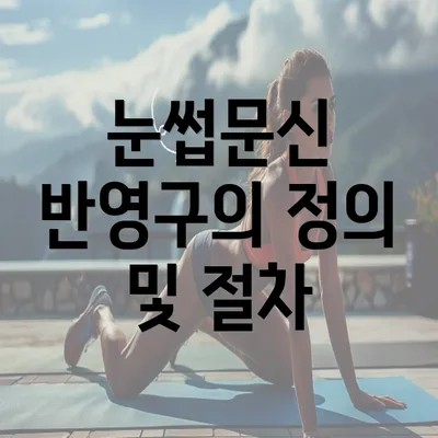 눈썹문신 반영구의 정의 및 절차