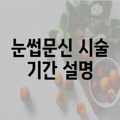 눈썹문신 시술 기간 설명