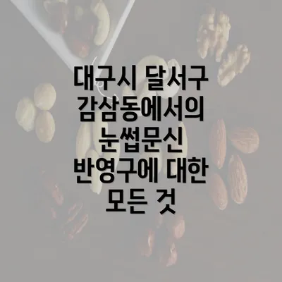 대구시 달서구 감삼동에서의 눈썹문신 반영구에 대한 모든 것