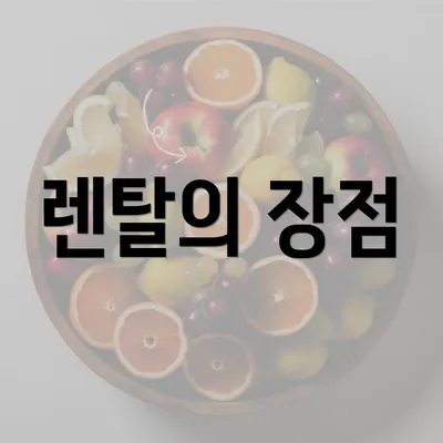 렌탈의 장점