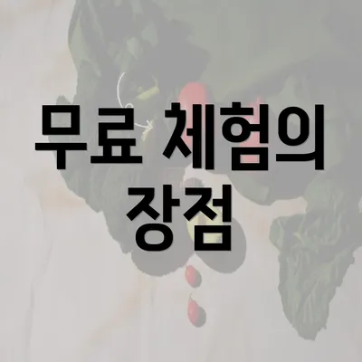 무료 체험의 장점