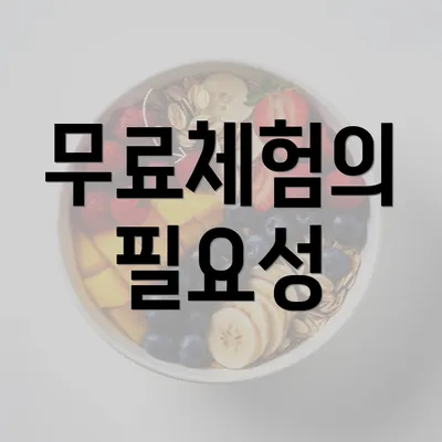 무료체험의 필요성