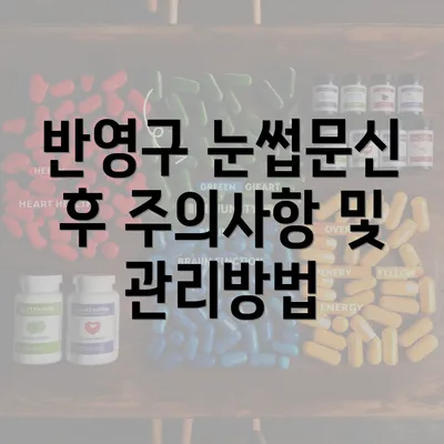 반영구 눈썹문신 후 주의사항 및 관리방법