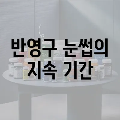 반영구 눈썹의 지속 기간