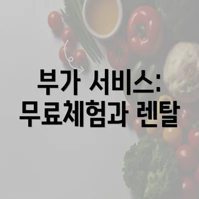 부가 서비스: 무료체험과 렌탈