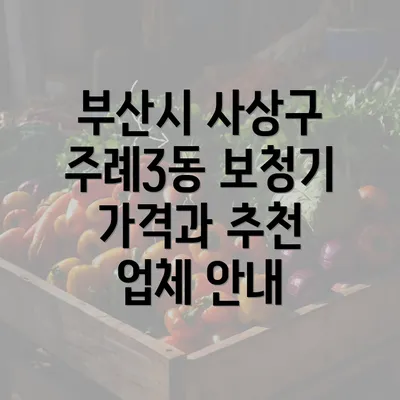 부산시 사상구 주례3동 보청기 가격과 추천 업체 안내