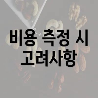 비용 측정 시 고려사항