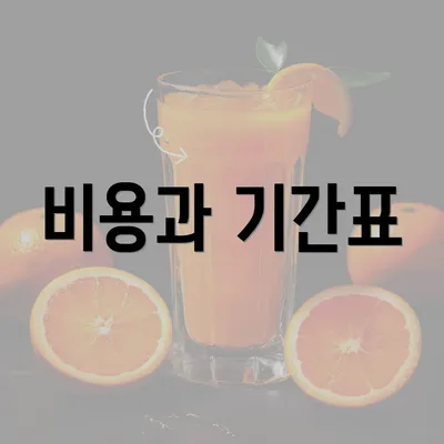 비용과 기간표