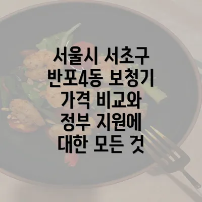 서울시 서초구 반포4동 보청기 가격 비교와 정부 지원에 대한 모든 것