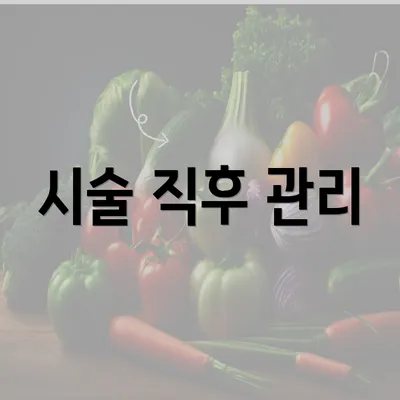 시술 직후 관리