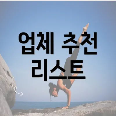 업체 추천 리스트