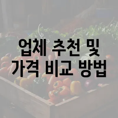 업체 추천 및 가격 비교 방법