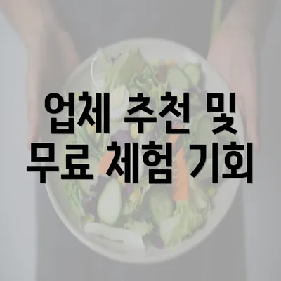 업체 추천 및 무료 체험 기회