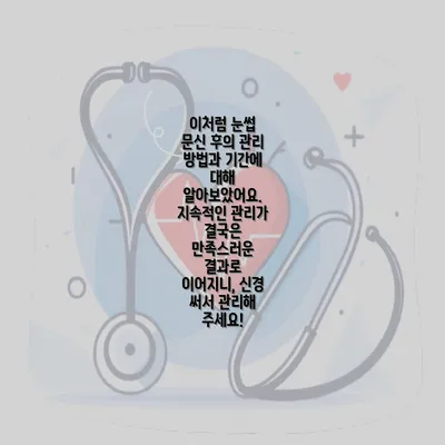 이처럼 눈썹 문신 후의 관리 방법과 기간에 대해 알아보았어요. 지속적인 관리가 결국은 만족스러운 결과로 이어지니, 신경 써서 관리해 주세요!