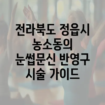 전라북도 정읍시 농소동의 눈썹문신 반영구 시술 가이드