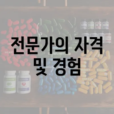 전문가의 자격 및 경험