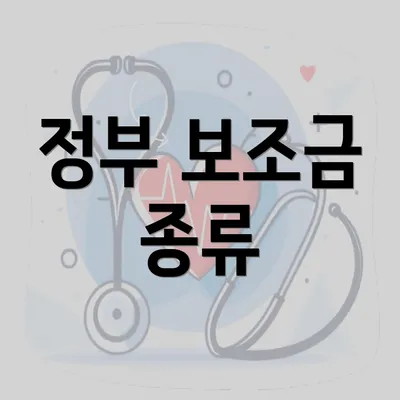 정부 보조금 종류