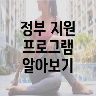 정부 지원 프로그램 알아보기