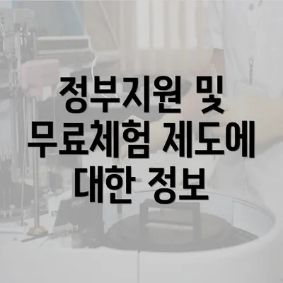 정부지원 및 무료체험 제도에 대한 정보